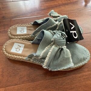 Dolce Vita Denim Bow Espadrille Flats Women's Size 6 New Without Box